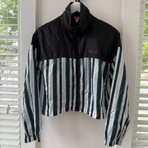 Juicy by Juicy Couture Wind Breaker Jacket Cropped Zipper Stripes Womens Medium